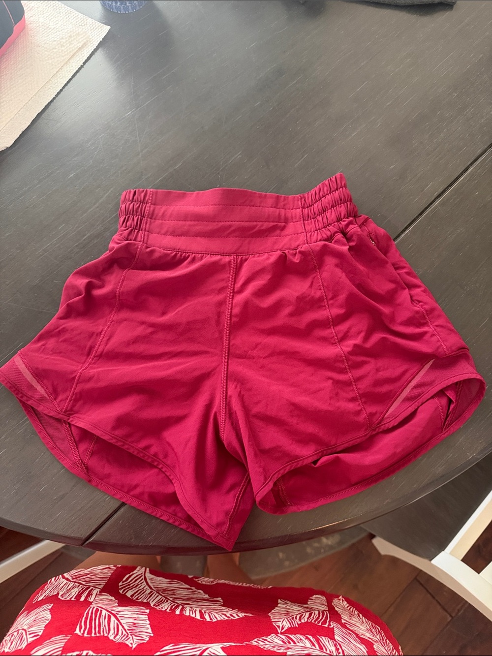 Lululemon 4 inch Maroon Hotty Hot Shorts